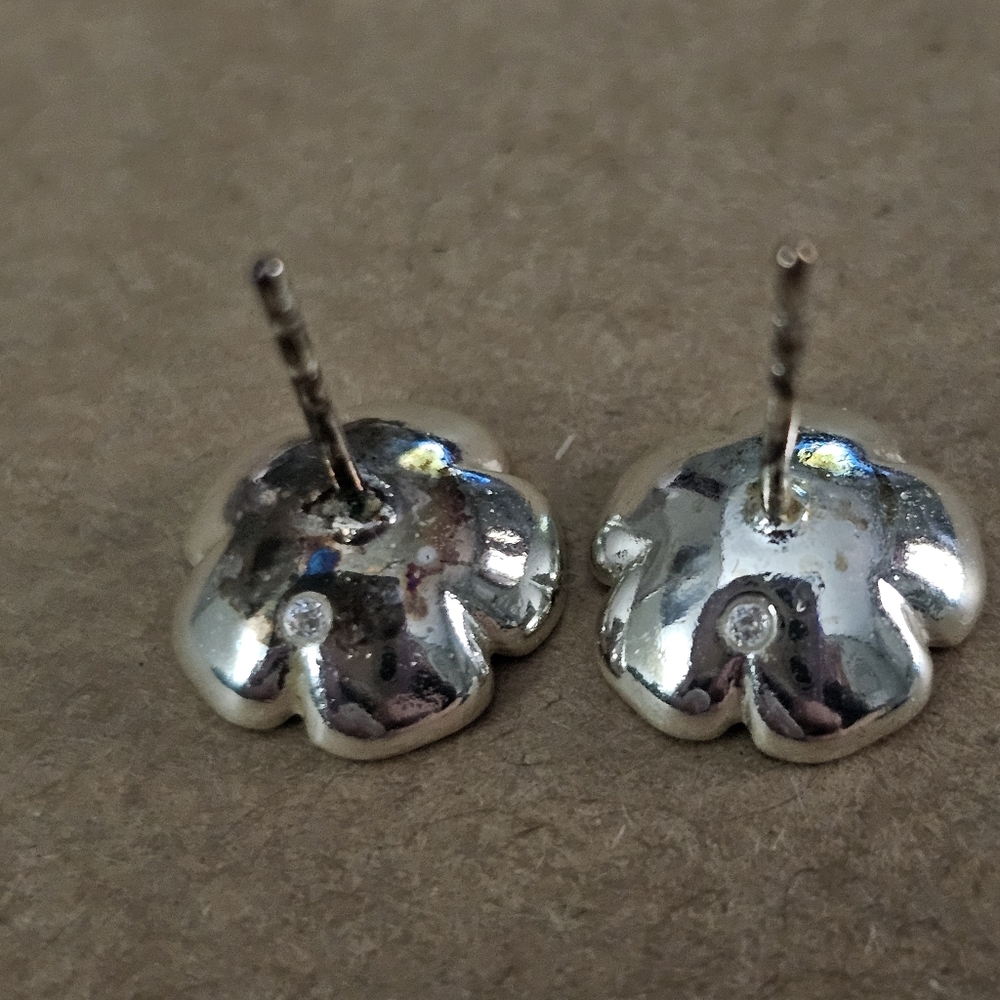 Coach Silvertone Tea Rose Stud - Picture 2 of 4